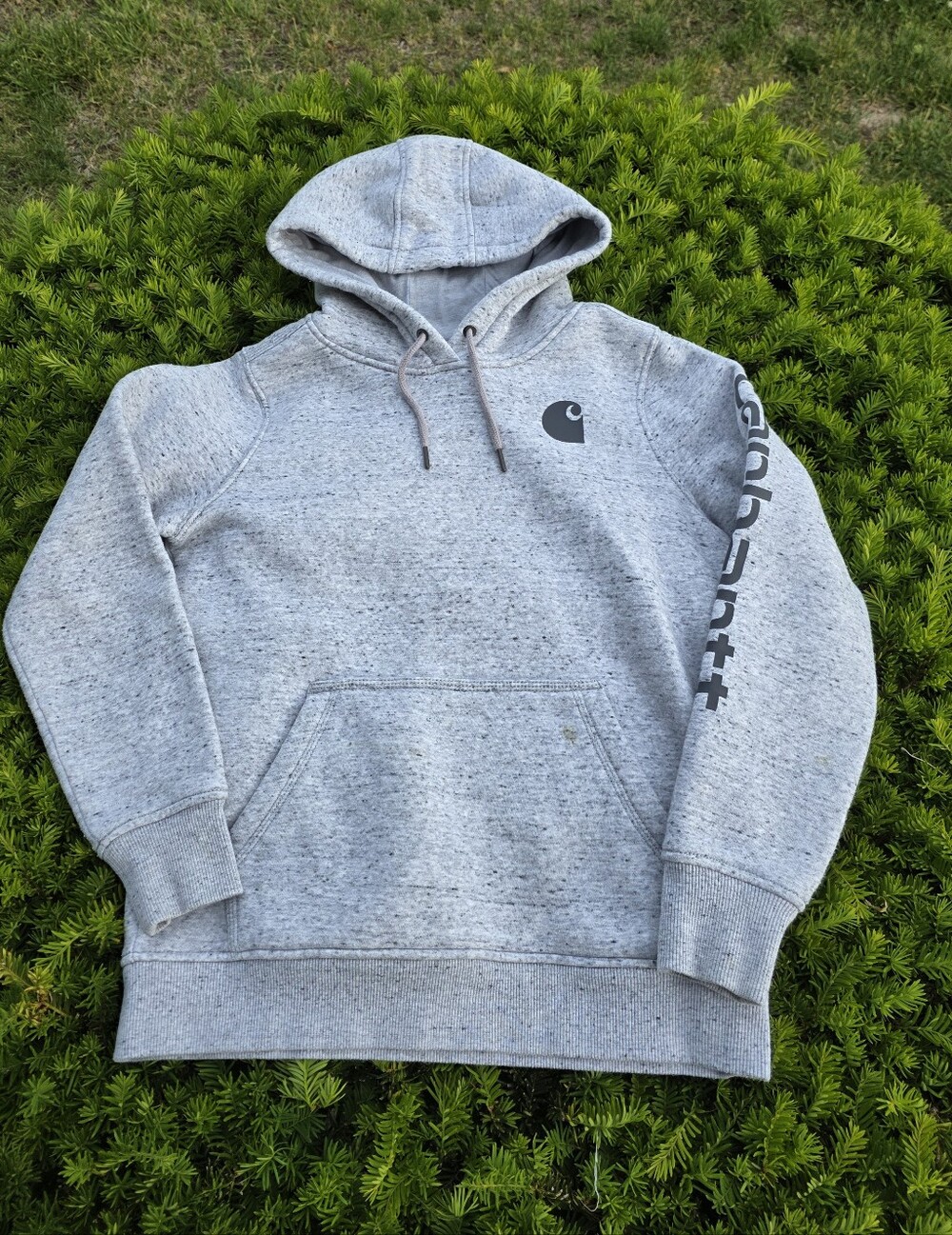 Carhartt Ladies Heather Gray Logo Hoodie Size Small